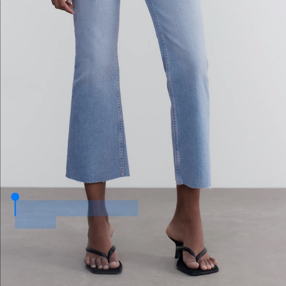 Zara CROPPED FLARE‎ JEANS - Picture 3 of 9